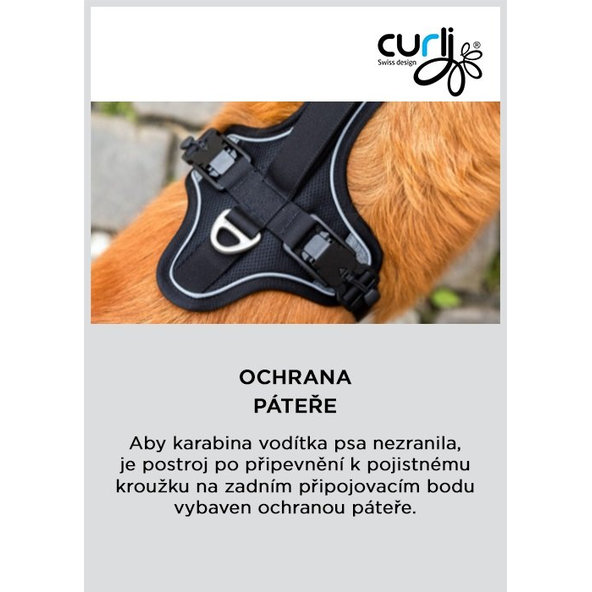 CURLI Postroj pre psov s magnetom Belka Black Comfort XS, 15-20 kg