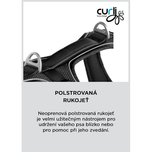 CURLI Postroj pre psov s magnetom Belka Comfort Black S, 18-25 kg