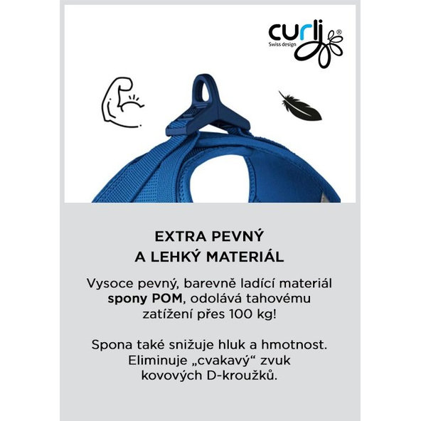 CURLI Postroj pre psov so sponou Air-Mesh Moss M, 6-9 kg