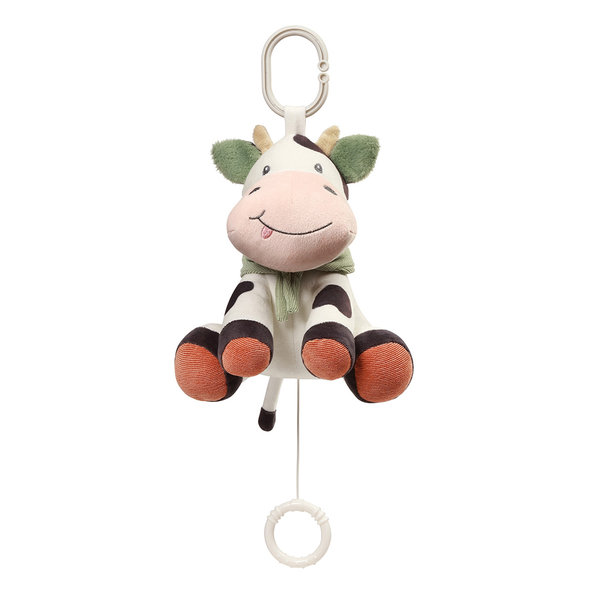 BABYONO Hračka hudobná na C-krúžku Cow Bingo 0m+
