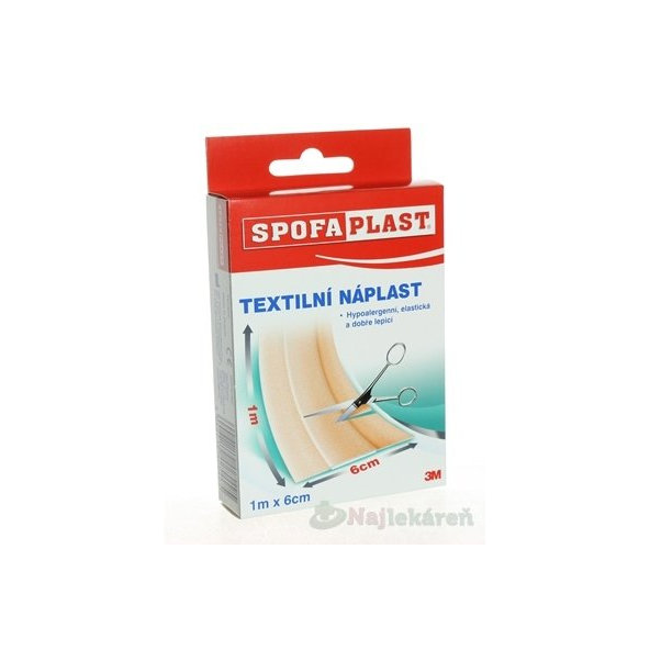3M SPOFAPLAST Č.154 TEXTILNÁ NÁPLASŤ   6cmx1m, pás 1ks