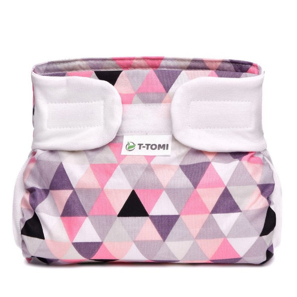 T-TOMI Nohavičky abdukčné ortopedické (3-6 kg) suchý zips - pink triangles