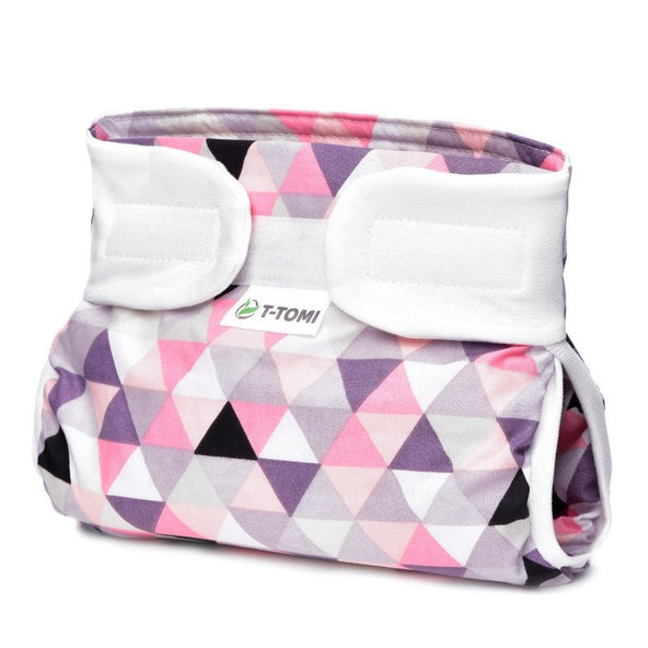 T-TOMI Nohavičky abdukčné ortopedické (3-6 kg) suchý zips - pink triangles