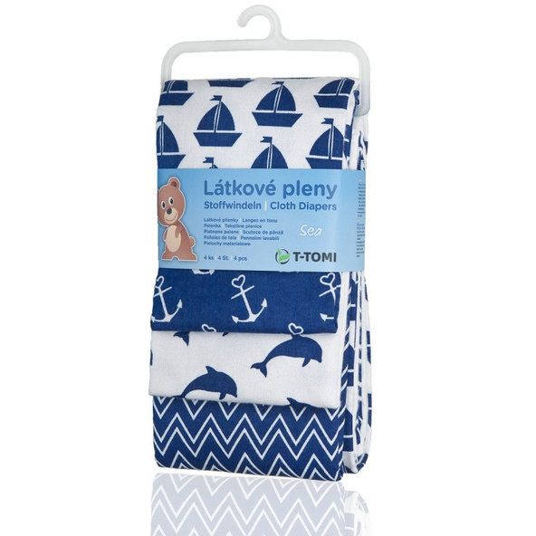T-TOMI Plienky látkové, 76 x 76 cm, 4 ks, Sea