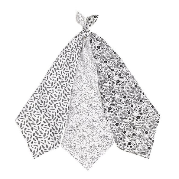 T-TOMI Plienky látkové TETRA 70 x 70 cm, 3 ks, black flowers