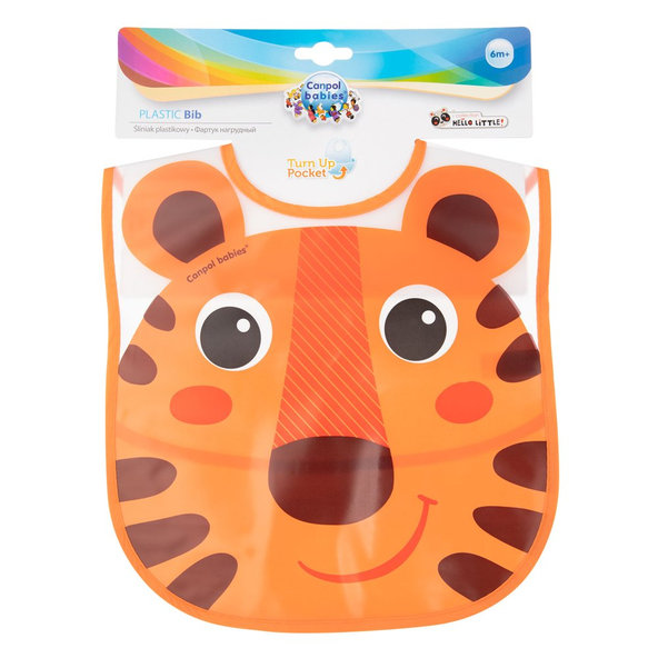 CANPOL BABIES Podbradník s vreckom Hello little oranžový