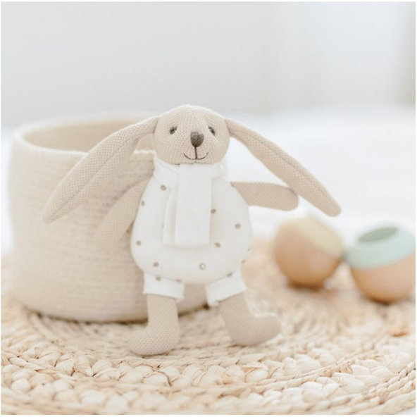 CANPOL BABIES Zajačik Bunny s hrkálkou bežový