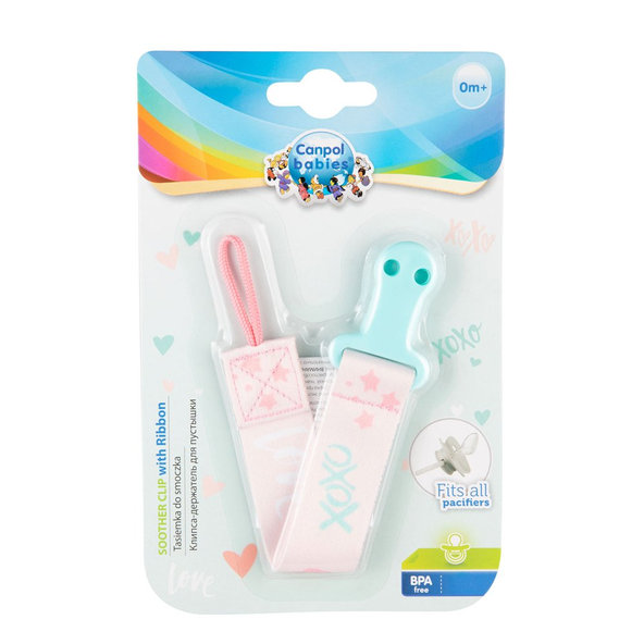 CANPOL BABIES Klip na cumlík  Exotic Animals ružová