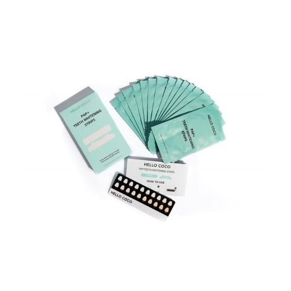 PAP+ Bieliace pásiky na zuby  HELLO COCO 28ks