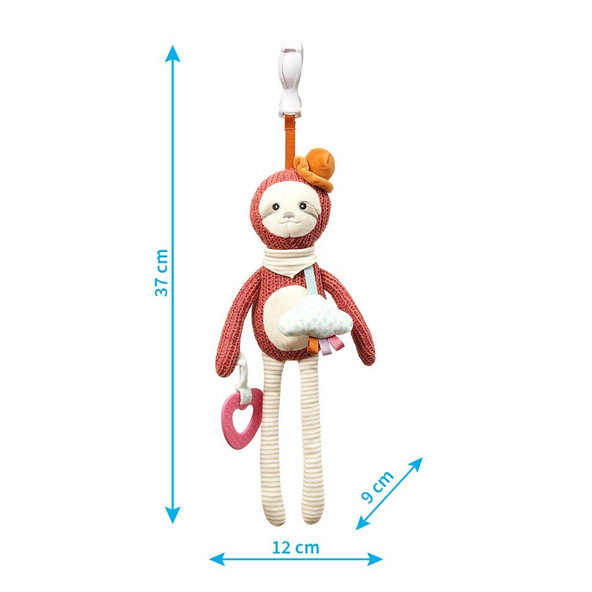 BABYONO Hračka edukačná závesná s hryzačkou leňochod Leon 0m+