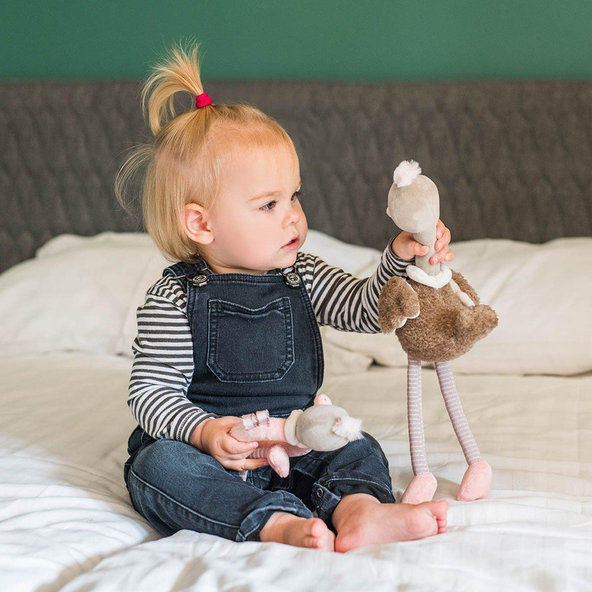 BABYONO Hračka edukačná plyšová pštrosy McKNOX - 2 ks 0m+