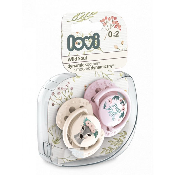 LOVI Dynamický utišujúci cumlík 6-18 m 2 ks Wild soul holka