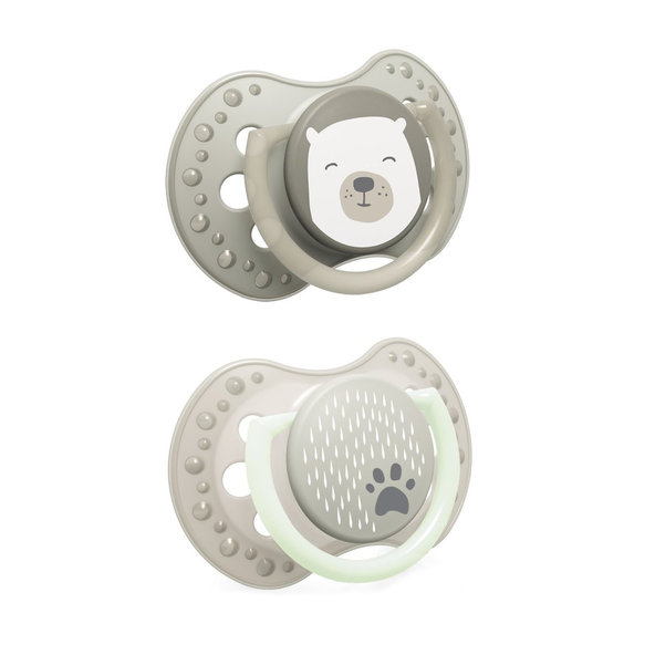 LOVI Silikónový cumlík dynamický Buddy Bear 6-18m 2 ks