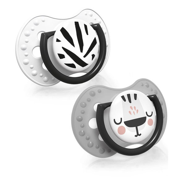 LOVI Silikónový cumlík dynamický Salt&Pepper 18m+ 2 ks