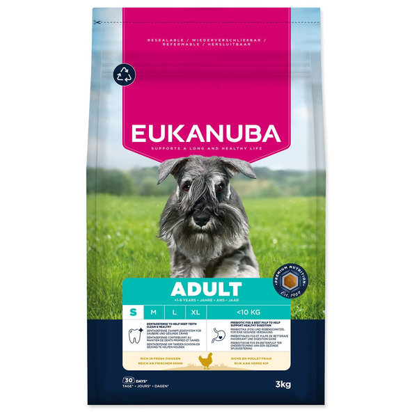 Krmivo EUKANUBA Adult Small breed rich in fresh chicken 3 kg