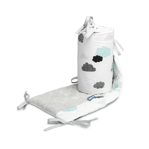 SENSILLO Mantinel do postieľky velvet CLOUDS PLUSH KARO 180x30 cm