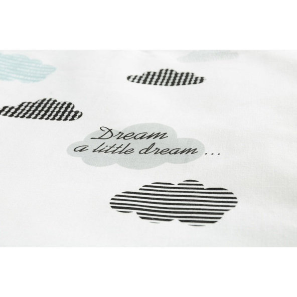 SENSILLO Mantinel do postieľky velvet CLOUDS PLUSH KARO 180x30 cm