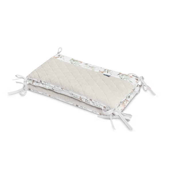 SENSILLO Mantinel do postieľky velvet DEERS GREY PLUSH KARO 180x30 cm