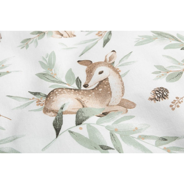 SENSILLO Mantinel do postieľky velvet DEERS GREY PLUSH KARO 180x30 cm