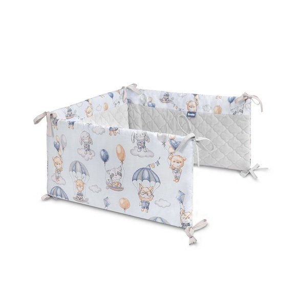 SENSILLO Mantinel do postieľky velvet FLIGHT IN CLOUDS PLUSH KARO 180x30 cm