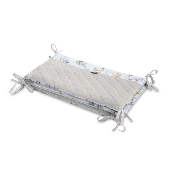 SENSILLO Mantinel do postieľky velvet FLIGHT IN CLOUDS PLUSH KARO 180x30 cm