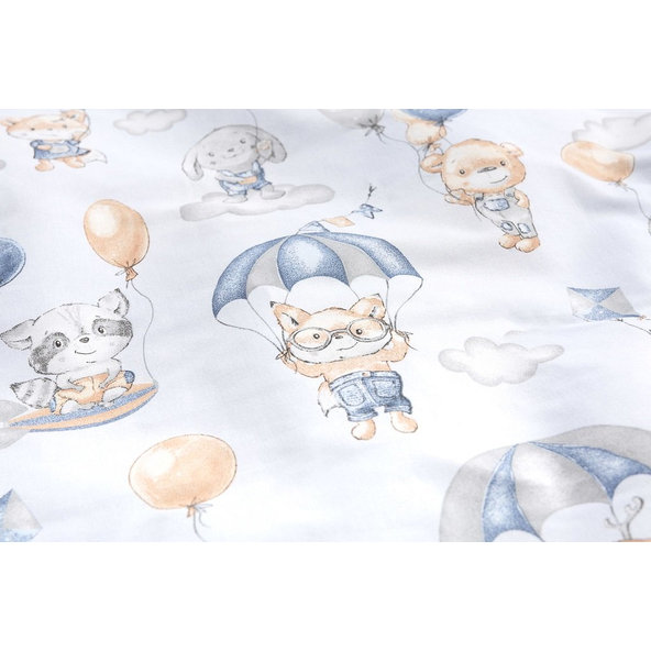 SENSILLO Mantinel do postieľky velvet FLIGHT IN CLOUDS PLUSH KARO 180x30 cm