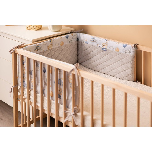 SENSILLO Mantinel do postieľky velvet FLIGHT IN CLOUDS PLUSH KARO 180x30 cm