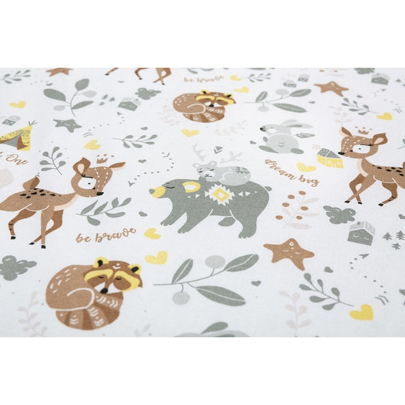 SENSILLO Mantinel do postieľky velvet FOREST ADVENTURE PLUSH KARO 180x30 cm