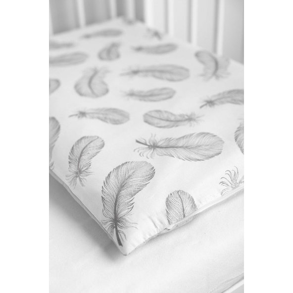 SENSILLO Bielizeň posteľná 2-dielna FEATHERS GREY 135x100 cm 60x40 cm