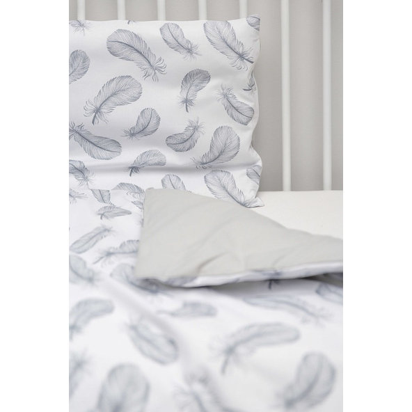 SENSILLO Bielizeň posteľná 2-dielna FEATHERS GREY 135x100 cm 60x40 cm