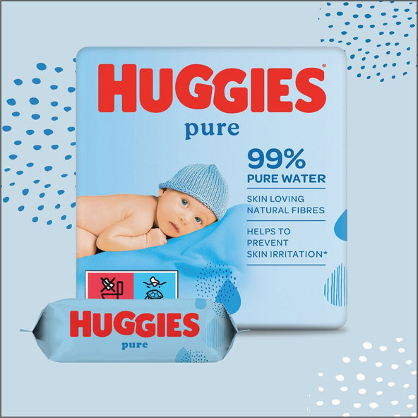 HUGGIES® Vlhčené obrúsky Pure Triplo 56x3 ks