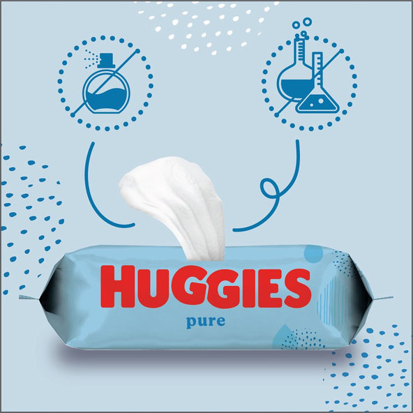 HUGGIES® Vlhčené obrúsky Pure Triplo 56x3 ks
