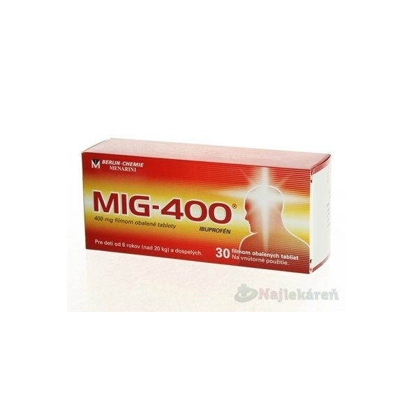 MIG-400 na bolesť a horúčku 30 tabliet