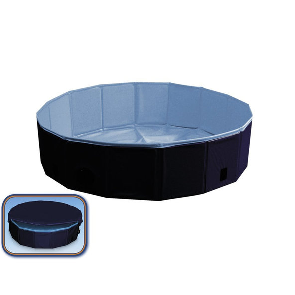 Bazén s krytom pre psov M v modrej farbe Ø120x30 cm