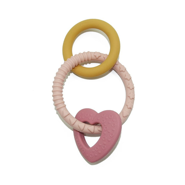 PETITE&MARS Hryzačka silikónová Love 0m+