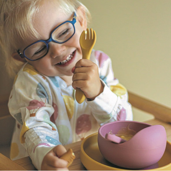 PETITE&MARS Miska silikónová s prísavkou TAKE&MATCH Dusty Rose 6m+