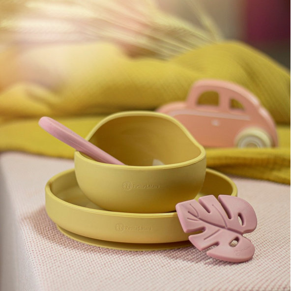 PETITE&MARS Miska silikónová s prísavkou TAKE&MATCH Intense Ochre 6m+