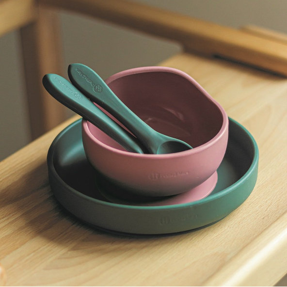 PETITE&MARS Príbor silikónový TAKE&MATCH Misty Green 6m+