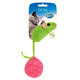 Hračka DUVO+  Myš s loptou, nylon, zelená/ružová 10x4x4cm