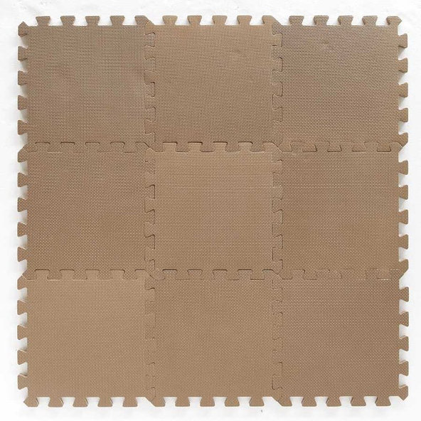 BABYDAN Podložka hracia puzzle Brown 90x90 cm