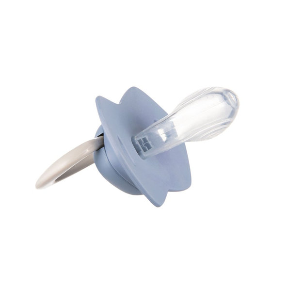 CANPOL BABIES Set symetrických silikónových cumlíkov Light touch 6-18m Pure color modrý