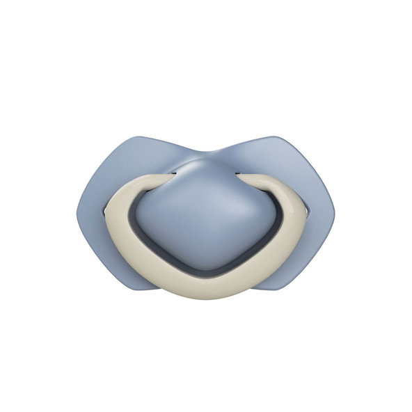 CANPOL BABIES Set symetrických silikónových cumlíkov Light touch 6-18m Pure color modrý