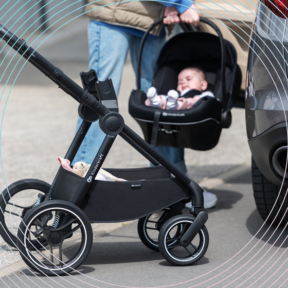 KINDERKRAFT Kočík kombinovaný Nea 2v1 Midnight Black, Premium