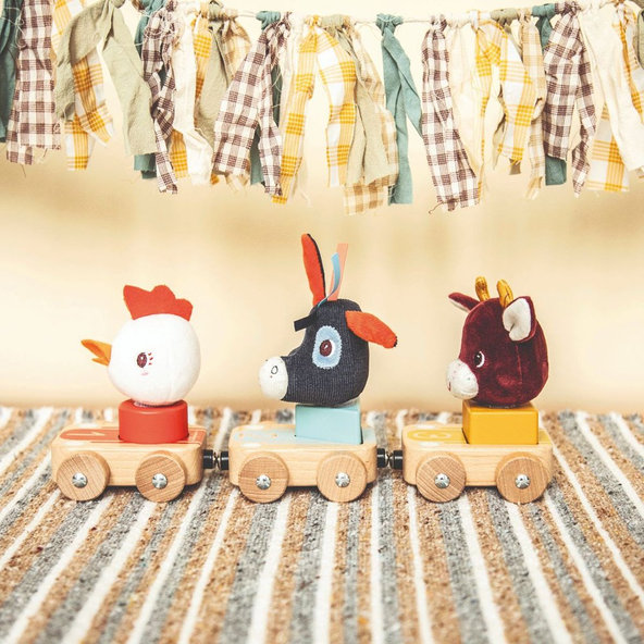 LILLIPUTIENS Súprava 3 drevených autíčok - Farma