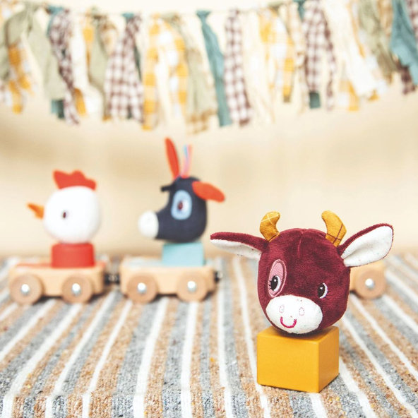 LILLIPUTIENS Súprava 3 drevených autíčok - Farma