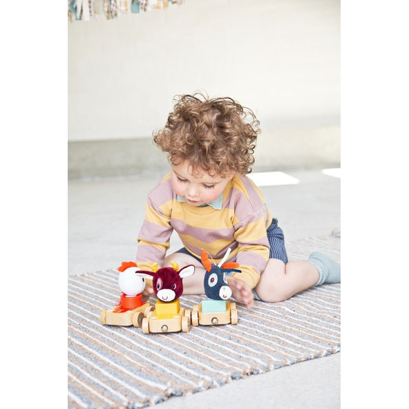 LILLIPUTIENS Súprava 3 drevených autíčok - Farma