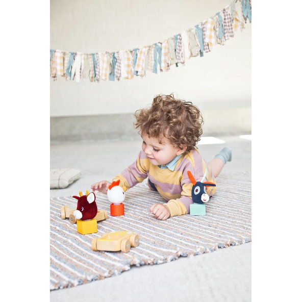 LILLIPUTIENS Súprava 3 drevených autíčok - Farma