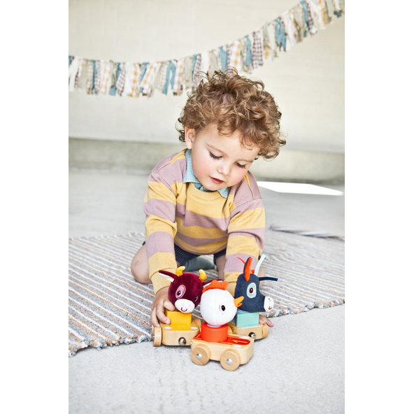 LILLIPUTIENS Súprava 3 drevených autíčok - Farma
