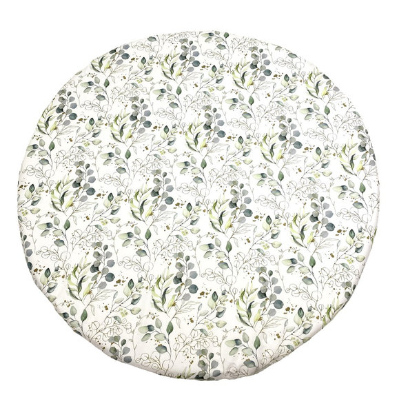 MIMIKO Prestieradlo na okrúhly matrac 
Zelené listky