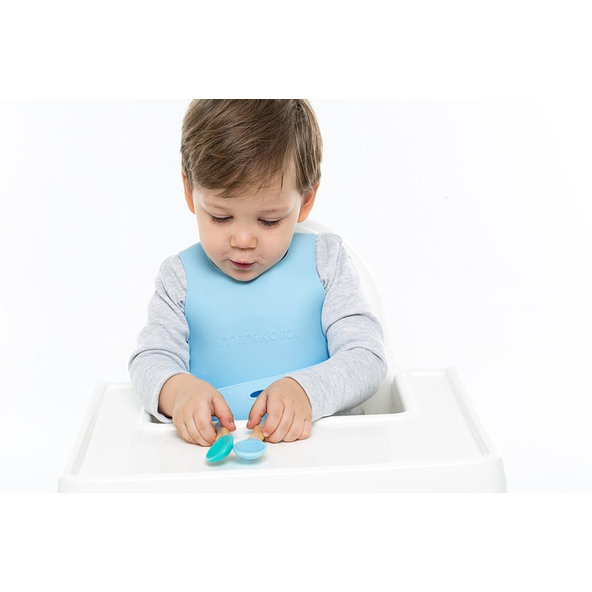 MINIKOIOI Podbradník silikónový s vreckom - Bubble Beige